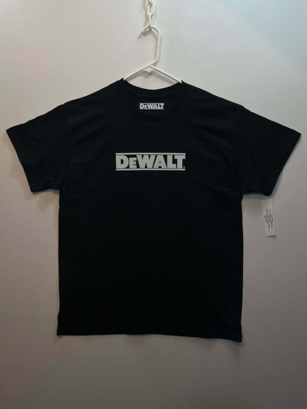 Dewalt Logo Black T-Shirt (Adult Sizes) 20v Power Tools Tee, Brand New Condition